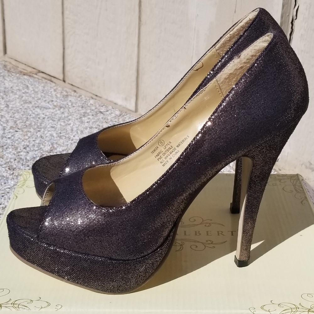 Bronze Peeptoe Pumps